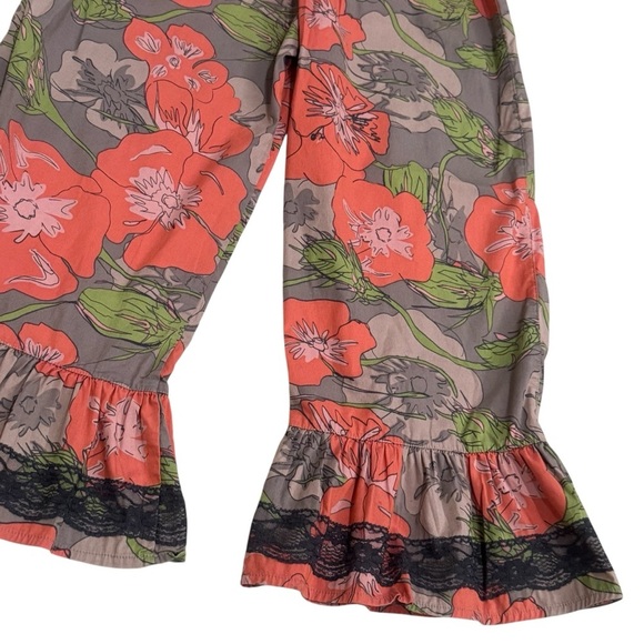 Matilda Jane Floral Big Ruffles Western Boho Flare Pull on Pants Girl's Size 10 - Picture 6 of 12